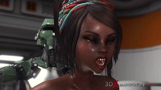 Sex on the exoplanet! Sci-fi android bangs hard a hawt ebony hotty in the base camp