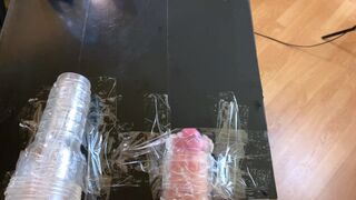 Amateur Man Groaning Whilst Screwing Fleshlights - Massive Cum Load 4K