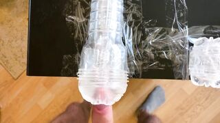 Amateur Man Groaning Whilst Screwing Fleshlights - Massive Cum Load 4K
