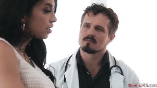 Doctor screwing large melons married patient