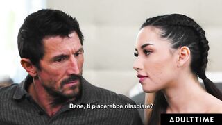 ADULT TIME - Pervy Stepdad SPANKS & SCREWS STEPDAUGHTER Aria Lee For Masturbating! ITALIAN SUBTITLES