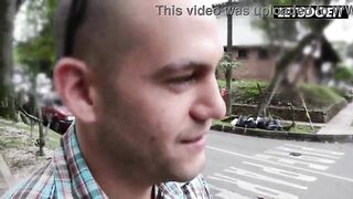 Skinny Curvy Black Latin chick Teases His Knob on the Street, Goes Home to Bang Him... Can't Stop Smiling at His Cock