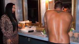 Large-bootied woman gets into the wrong room and ends up getting banged by her built brother-in-law