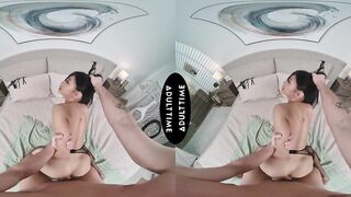 UP CLOSE VR - POV Sexy Sweetheart Jade Kimiko Struggles Taking Your GIANT Weenie! SHAKING CLIMAX + JIZZ FLOW