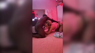Blond Hotwife with her BBC Lover banging another time in front of spouse. Snatch stretched out after Sex