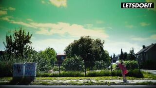 Kinky German Granny in Cosplay Bows Over Outdoors... What This babe Does Next Will Make U Goth Hard
