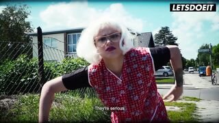 Kinky German Granny in Cosplay Bows Over Outdoors... What This babe Does Next Will Make U Goth Hard