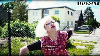 Kinky German Granny in Cosplay Bows Over Outdoors... What This babe Does Next Will Make U Goth Hard