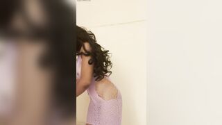 Moist vs. Dry Try On in the Shower in a Watch Throughout Fishnet Purple Costume.