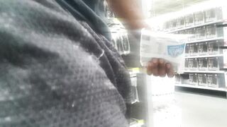 Free-balling in Walmart (with some penis out)