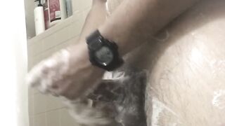 Hard and soapy shower wank