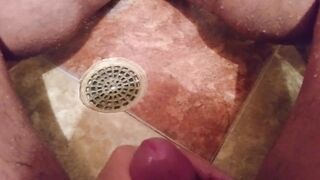 During the time that taking a shower, finishing twice, large cock
