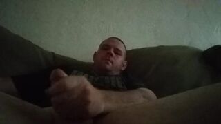 hunk jerking off penis