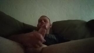 hunk jerking off penis