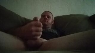 hunk jerking off penis