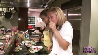 Intimate home movie angels show bazookas butt & widen their vaginas at a birthday