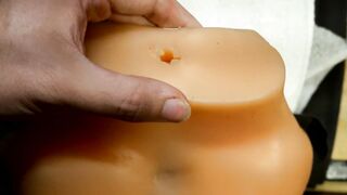 Screwing My Toy Sluggishly Close Up with Cum All Over the Booty