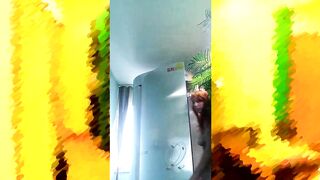 Marta didn't notice the mirror in tanning salon