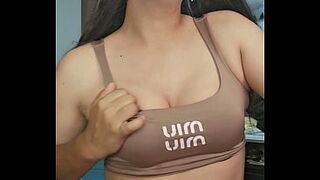 Corpulent t-girl gym alluring breast milk