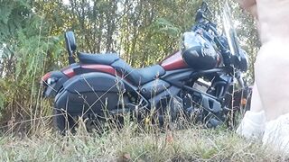 I take a beauty for a ride on a motorcycle and that babe pays me with her snatch.