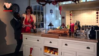 That babe Gets Her Booty Banged Hard in the Kitchen on Christmas Eve!