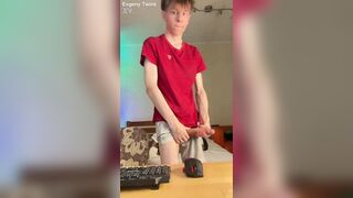 Slender 55kg Chap Playing With His 23cm Enormous Meat