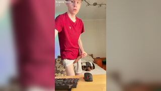 Slender 55kg Chap Playing With His 23cm Enormous Meat