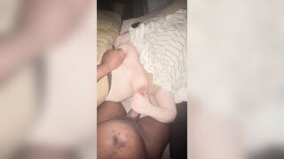 I cum all over my stepmoms large boobs