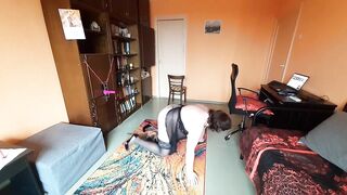 Chubby serf vitgun is training for her Taskmaster's arrival, part 1.mp4