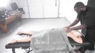 GOLDEN-HAIRED GILF NEEDS A RUBDOWN MASSAGE AND A THICK EBONY DICK