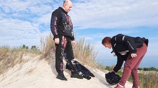 Sunny day on the dunes. My boyfriend likes it when I drink.