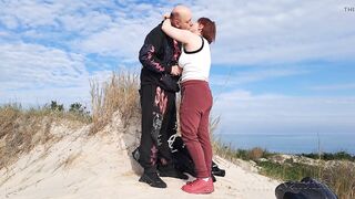 Sunny day on the dunes. My boyfriend likes it when I drink.