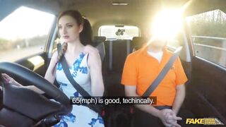 Fake Driving School - Hawt Redheads Filthy Secret: Outdoor Blowjobs and Large Breasts Worship