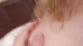 Golden-haired Amateur Fingers Her Juicy Vagina and Sucks Ramrod