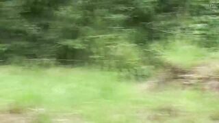 Golden-haired Masturbates Hard with Purple Sextoy Outdoors