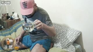 bawdy italian football player urinate & swallow urine