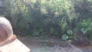 Granny is working bare in her garden!