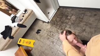 Hawt Wife Caught Masturbating in Restroom and Drains Jock