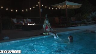 VIXEN - Janice Griffith and ivy wolfe sneak into backyard for nighttime pool enjoyment