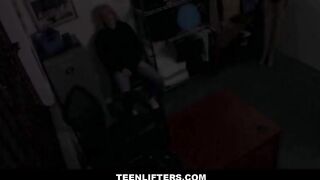 TeenLifters - Large Bazookas Golden-haired Teen Shoplifter Assents To Screw Large Jock Mall Cop If That guy Doesn't Notify The Police