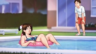 mother I'd like to fuck gets drilled by a massive shlong during pool sex