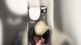 Blond hotty banged loud in public washroom