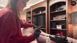 Domlady Mia - Torture of Terror for the Serf - Training Butt Drilled by the Banging Machine - Part three
