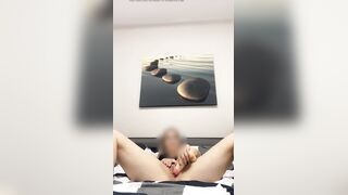 Blond struggling to masturbate with a sex tool in her taut vagina