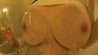 Shower Dance - Hawt Ginger Fleshly Shaking Large Natural Bazookas and Round Booty