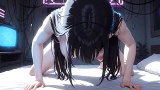 Cute Hentai Cuties Posing on Daybed in Front of U, Ai Animation