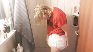 trying to put as many diapers on as possible