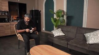 Breasty Stepmother Plays with Her Stepson's Shlong During the time that Her Spouse Plays on His Game Console