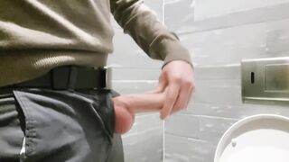 Cumming at the mall. Masturbating in a public restroom.
