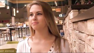 Two teens flashing her pussy and tits at mall (1)